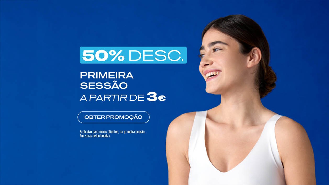 Portada de laserum.pt después del rediseño, con el reclamo de primera sesión desde 3 euros