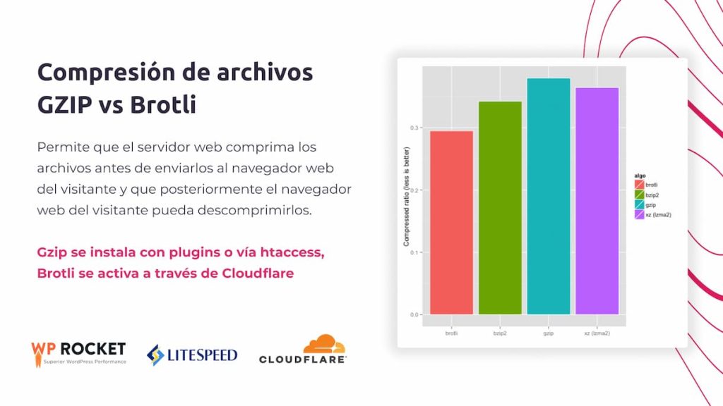 compresión de archivos gzip brotli